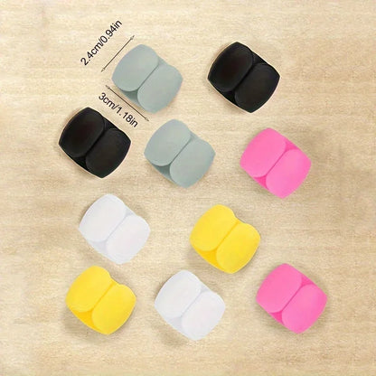 10pcs Multi-Function Cable Organizer Clips for Charging & Earphone Cords - Durable Plastic