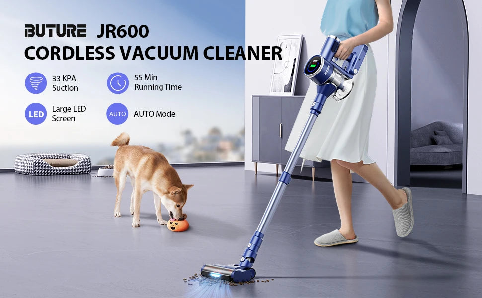 400W 33000PA Suction Power JR600 Cordless Wireless Handheld Vacuum Cleaners for Pet Home Appliance 1L Dust Cup Removable Battery