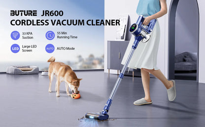 400W 33000PA Suction Power JR600 Cordless Wireless Handheld Vacuum Cleaners for Pet Home Appliance 1L Dust Cup Removable Battery