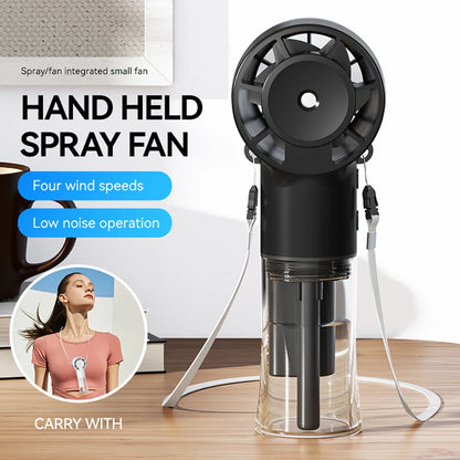 Portable Water Mist Fan Humidifier Fan Rechargeable 4 Wind Speed Hanging Neck Fan Handheld Water Spray Fan for Outdoor Travel