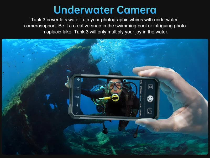 US AU EU Stock Unihertz 8849 Tank 3 Rugged 5G Smartphone 32GB 512GB 23800mAh 120W Charger Dimensity 8200 200MP 120Hz Cell Phone