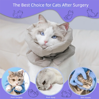 Waterproof Pet Elizabethan Collar Adjustable Anti-Bite Cat Protection Collars Warm Breathable Cat Recovery Cone Pet Wound