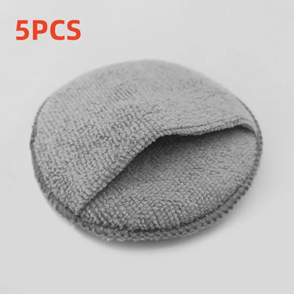 10/1Pcs 5-inches Microfiber Wax Applicator Pad Ultra Soft Car Polishing Sponge with Finger Pocket Auto Care Polish Foam Sponge