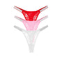 3pcs Sexy Thongs Lace Women Underwear Perspective Floral Panties Low Rise Two Shiny Belts G-string Comfortable Intimate Lingerie