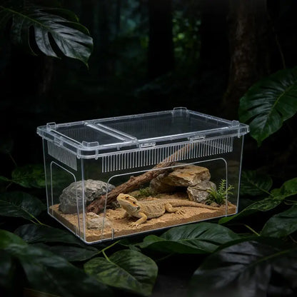 Hot Sale Clear Plastic Reptile Terrarium Ventilated Breeding Box For Lizards Snakes And Small Pets