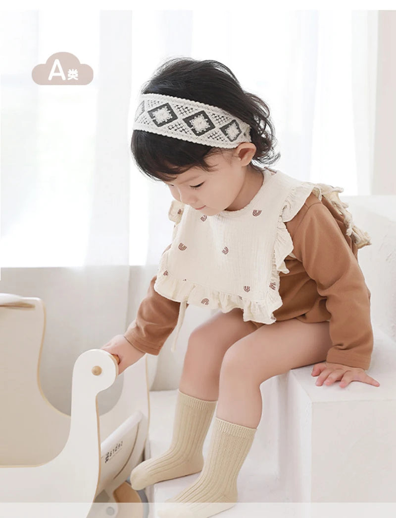 MILANCEL New Autumn Kids Socks Girls Solid Color Mid Tube Socks Children Sock 5 Pairs a Lot