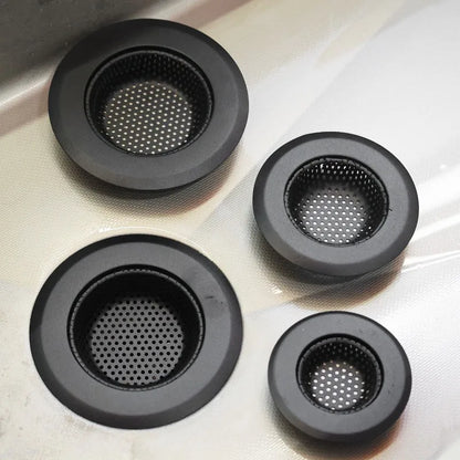 Black Stainless Steel Mesh Sink Strainers Kitchen Bathroom Sink Filters Sink Strainer Drain Hole Filter Trap Waste Screen S/M/L