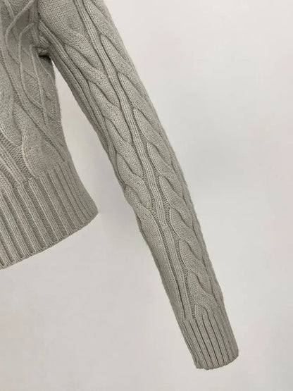 Fashion Natural Fox Fur Collar with Knitted Sweater Women Casual Sweater 2025 New Spring Autumn Slim Fit Elastic Oversized Coat