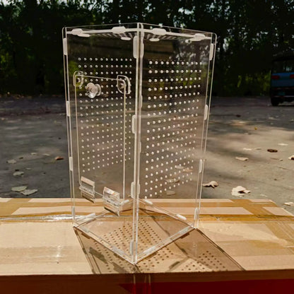 Acrylic Mantises Terrarium Clear Reptile Cage Vertical Habitat Container for Spiders and Pets