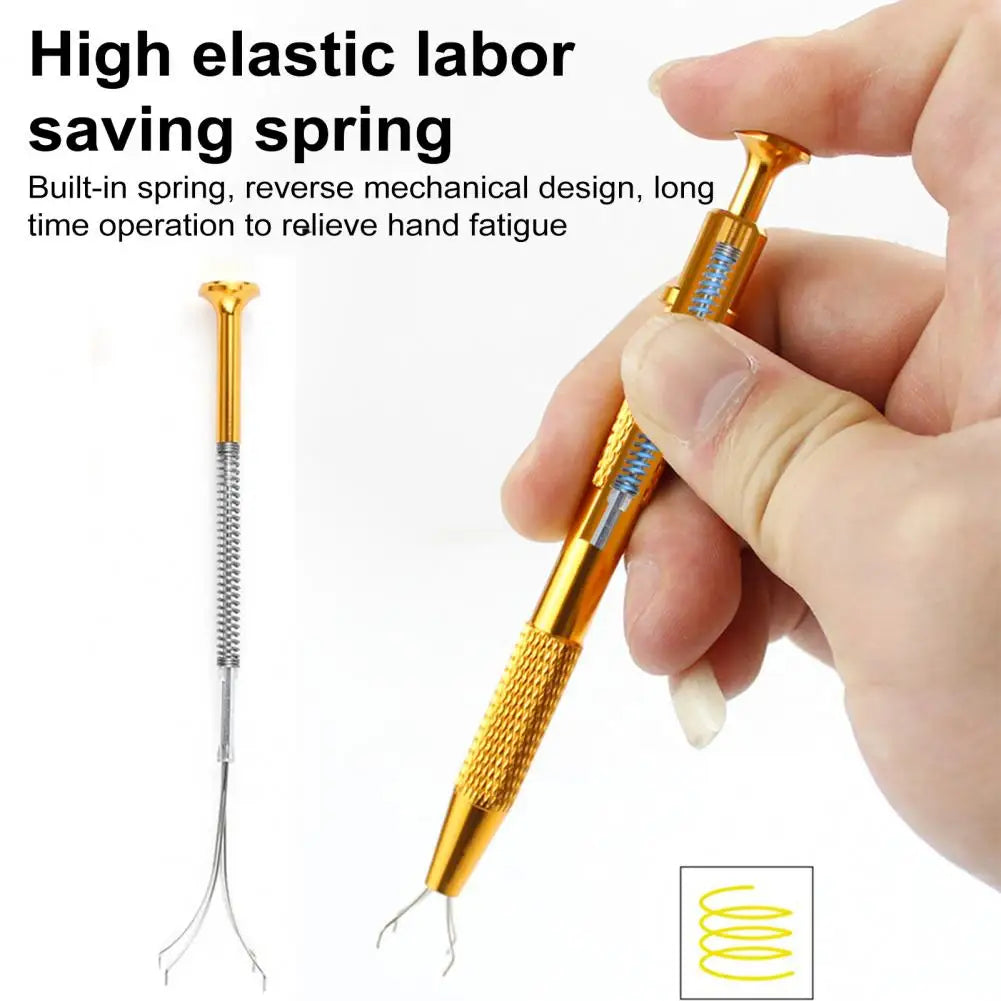 4 Claws Tweezer Jewelry Beads Holder Gems Parts Screws Pick-up Tools Grabber Catcher Jewelry Clip 4 Prongs Tweezer