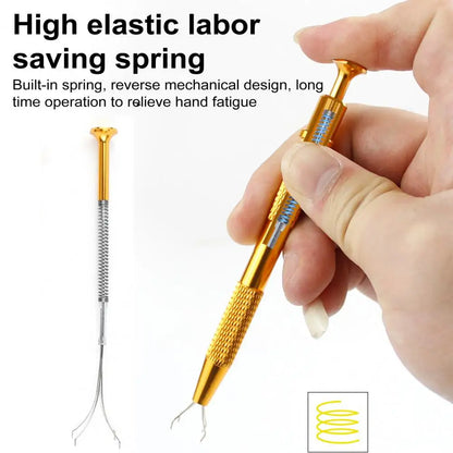 4 Claws Tweezer Jewelry Beads Holder Gems Parts Screws Pick-up Tools Grabber Catcher Jewelry Clip 4 Prongs Tweezer