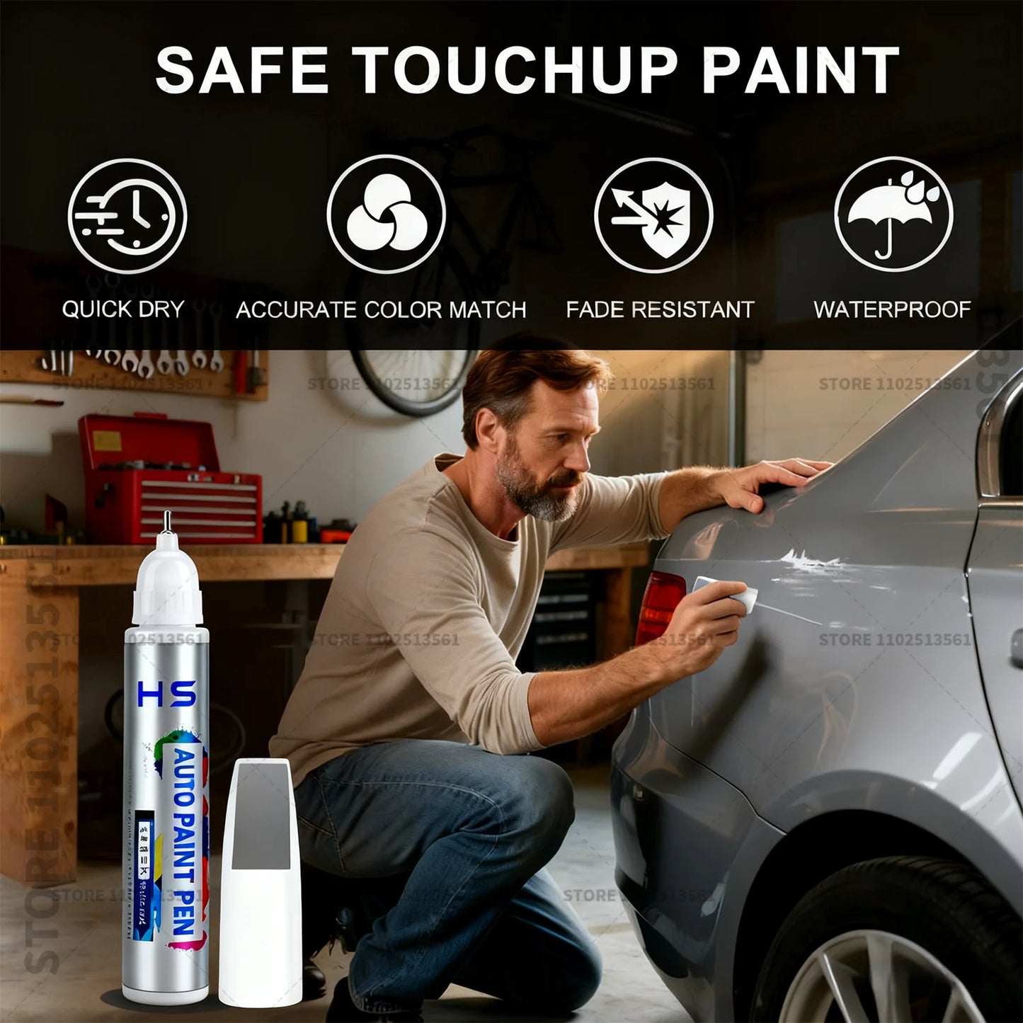 Car Paint Repair Pen Touch Up Scratch Remover DIY Auto Accessories For Mazda CX-30 Blue 42M White 34K Red 42V Grey 47C 46G