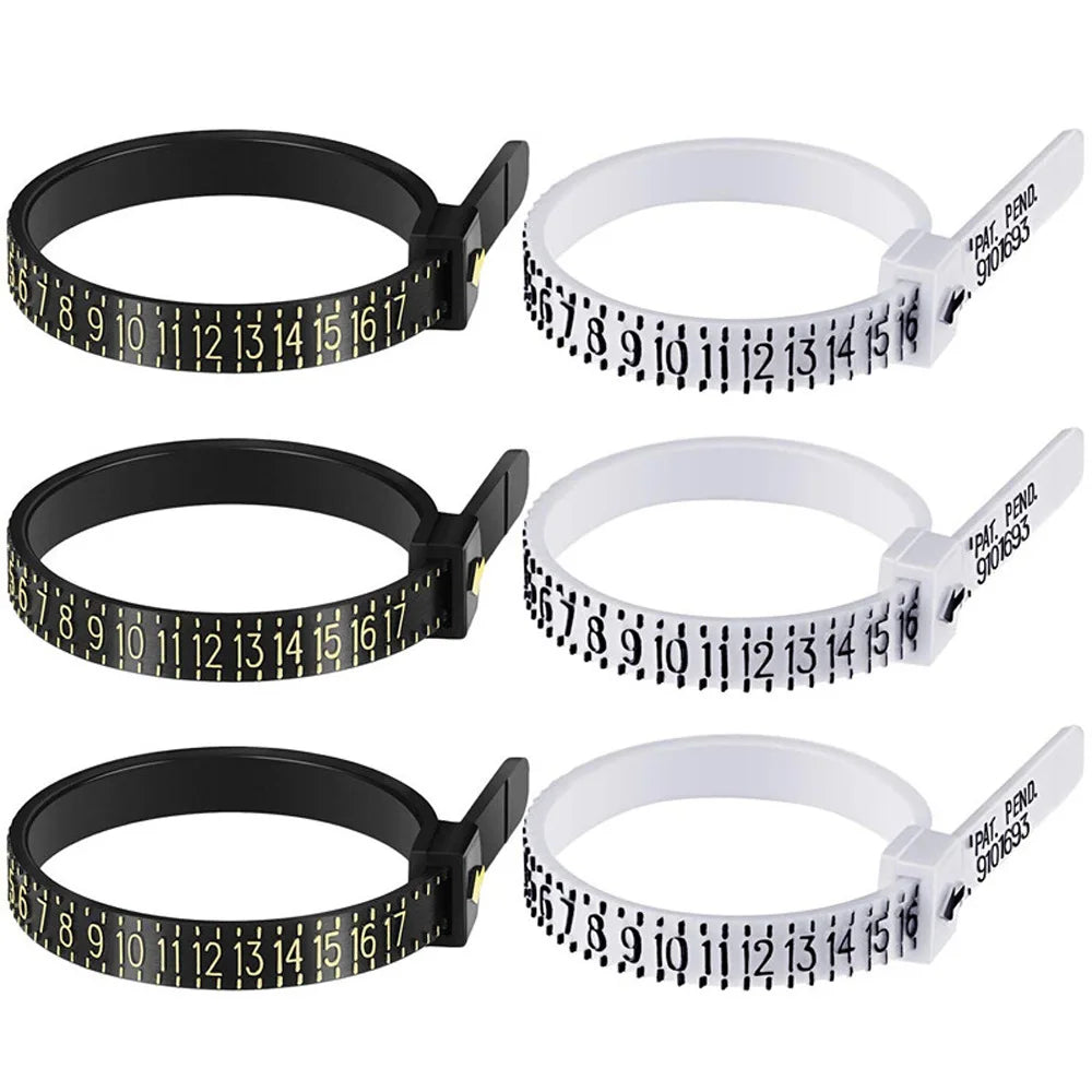 UK/US/EU/HK/JP Ring Sizer Finger Circumference Size Measurement Belt Measuring Reusable Finger Size Gauge Jewelry Sizing Tool