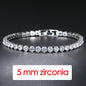 Hip Hop Iced Out 3/4/5mm Crystal Tennis Bracelet for Men Homme Trendy Punk Zirconia Men's Chain on The Hand Streetwear Jewelry