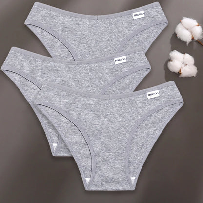 FINETOO 3PCS/Set M-XXL Women Sexy Cotton Panties Underwear Female Underpants Woman Briefs Cotton Pantys Girl Intimates Lingerie