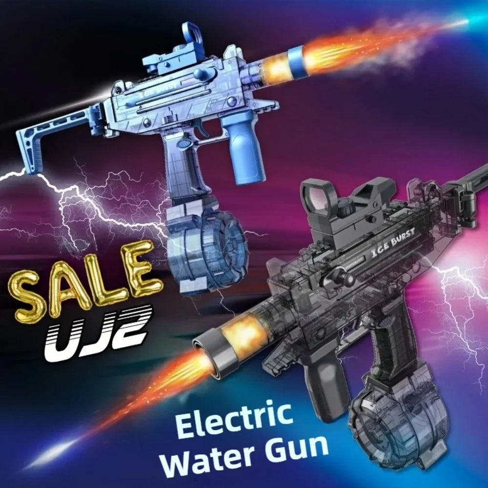 Simulated Flame Electric Water Gun Toys with Lighting & Smoking Effect Summer Outdoor Beach Pool Fight Game for Adults Children