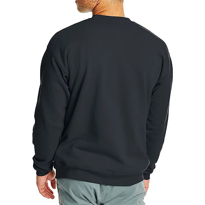 Men Casual Hoodie Solid Color Sweatshirt Fashion Winter Autumn Casual Sweatshirts Pullover Fleece Streetwear