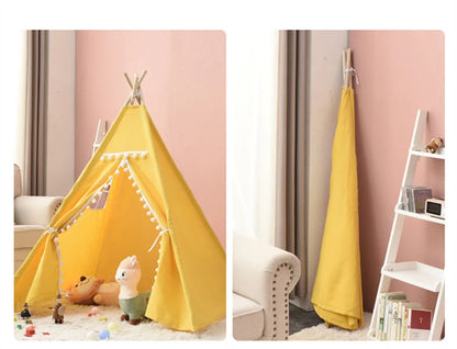 1.6m/1.3m Kid Tent Indoor Play House Wigwam for Child Portable Child Tipi Tents Teepee Toddler Ball Pit Girl Castle Play Room
