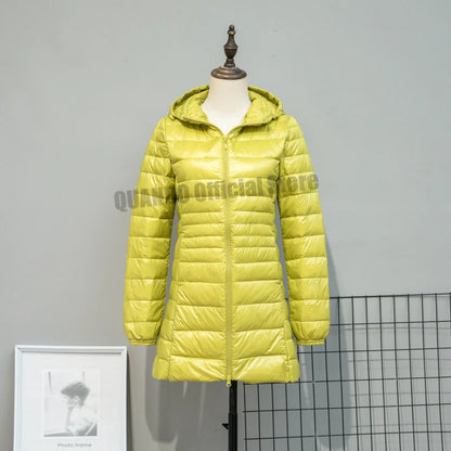 Women Spring/Autumn Ultra Lightweight Quilted Jacket 2023 New Woman Water and Wind-Resistant Big Size women Hoodies coat