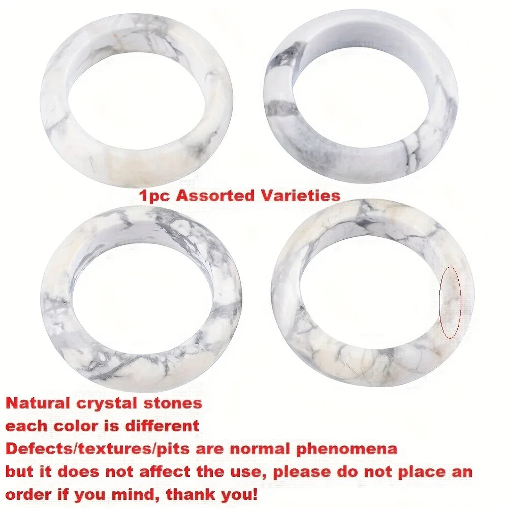 1Pc Natural Stone Band Rings Amethyst Rose Quartz Obsidian Finger Solid Ring Women Men Minimalist Reiki Healing Jewelry Gift