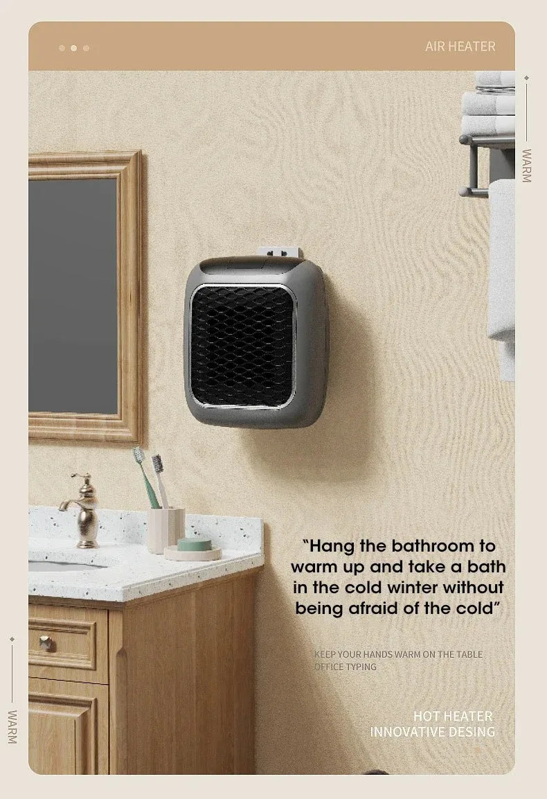 500W Electric Heater Wall-mounted Warm Air Blower Mini Hot Air Blower Plug-in Radiator With Remote Control Electric Hot Fan