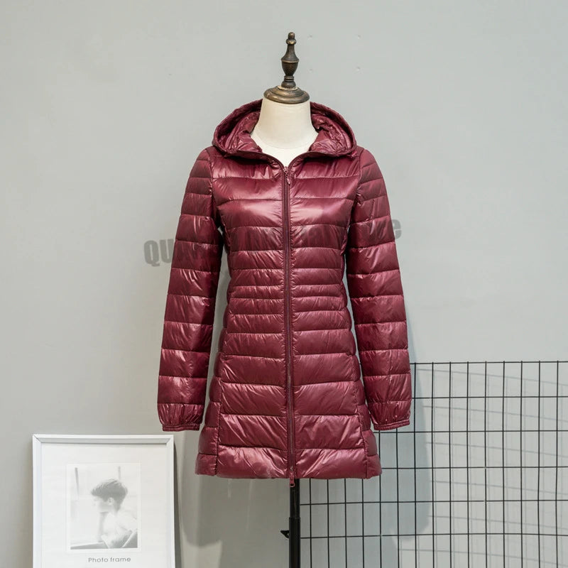 Women Spring/Autumn Ultra Lightweight Quilted Jacket 2023 New Woman Water and Wind-Resistant Big Size women Hoodies coat