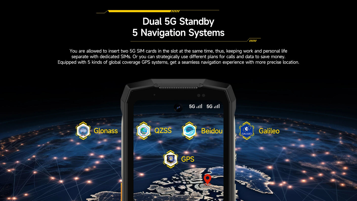 Ulefone 4.7" Rugged Phone Armor Mini 20 Pro 5G Android 14 16+256GB Smartphone LED Light 64MP Night Camera Mobile Phone