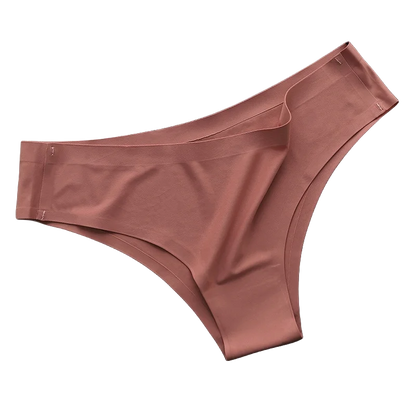 4PCS/Set Seamless Brazilian Panties Women's Sexy Lingerie Cool Ice Silk Low Waist Briefs Soft Solid Ultra-thin Bikini Underwear