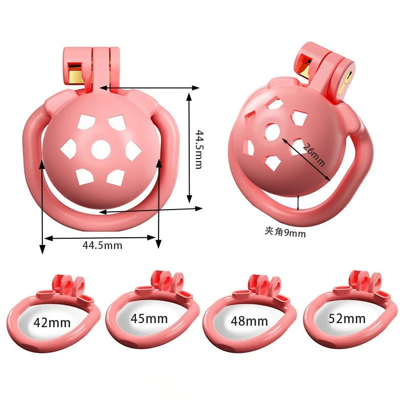 New Sissy Simulation Vagina Chastity Cock Cage Sex Toy with 4 Size Cock Ring Bdsm Penis Urethral Lock Adult Toy for Men