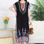 Casual Elegant Bohemian Printed Ethnic Style Retro Floral Woman Summer Street Wear Batwing Sleeve Loose Tunic Maternity Dress