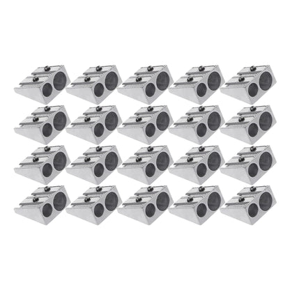1/10/20Pcs Silver Aluminum Alloy Pencil Sharpener 2-Hole Magnesium Wedge Profile Metal Pen Sharpener for Office School Supplies