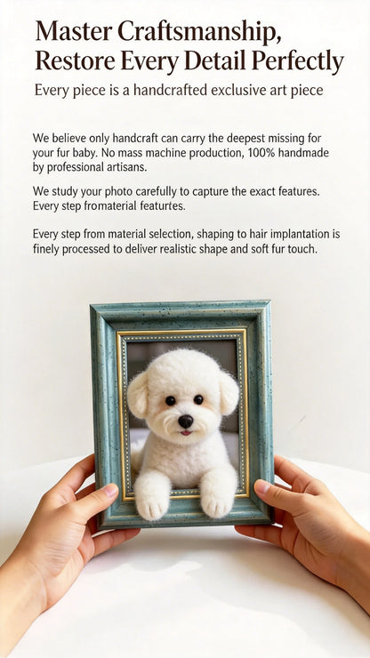 Custom Handmade Wool Felt Pet Portrait Doll Personalized Realistic Cat Dog Simulation Plush Stuffed Animals Birthday Gifts