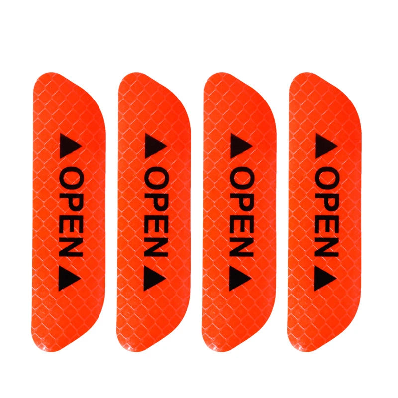 4 PCS Car Open Reflective Sticker Universal Safety Warning Mark Reflective Stickers Lighting Luminous Decor Auto Door Stickers