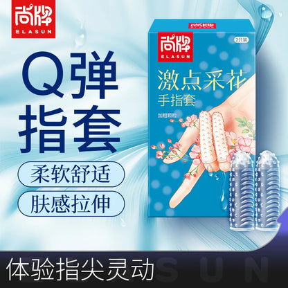 Finger Condoms Adult Sex Toys Spike Condom Women Stimulation Female Vagina Clitoris Silicone dotted Finger Coats Adult supplies