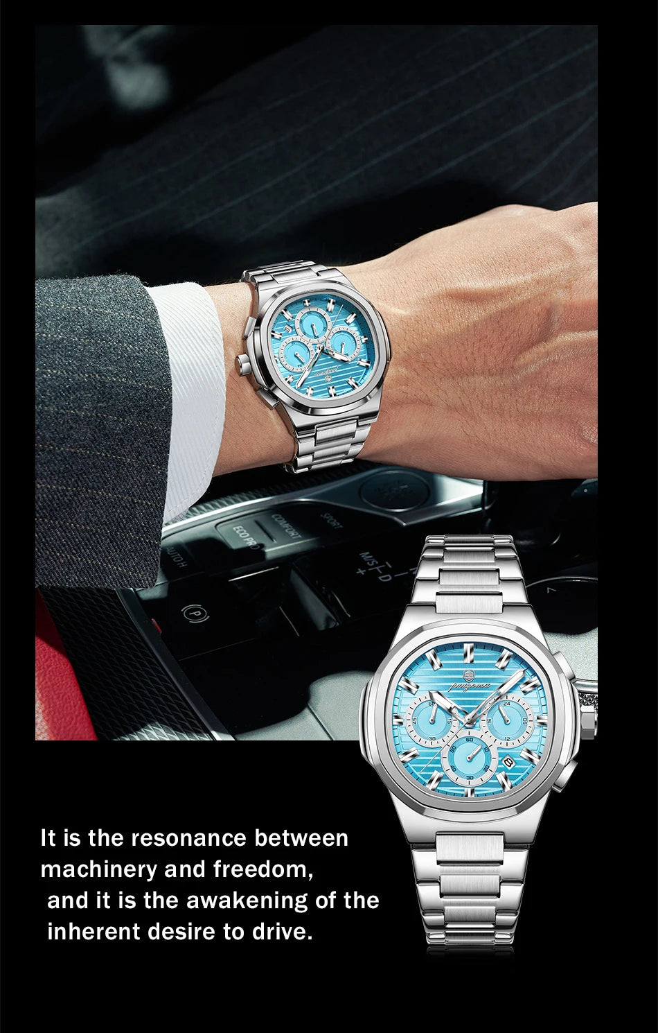 PAAZOMU Fashion Brand Man Wristwatch Waterproof Stainless Steel Luminous Men Watch Chronograph Date Luxury Quartz Men's Watches