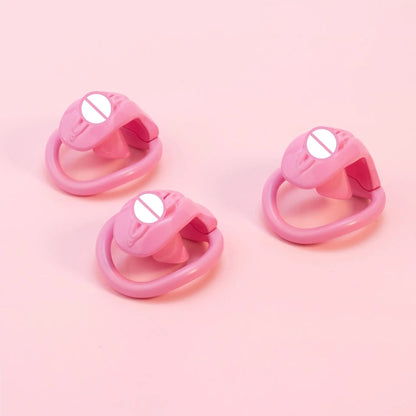Realistic Vagina Chastity Cage Negative Cock Cage with 4 Size Rings Sissy Love Lock Mini BDSM Penis Abstinence Adults Sex Toys