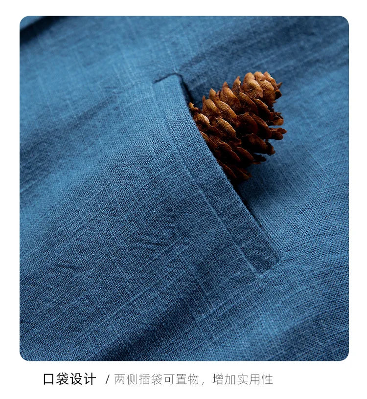 Spring Thin Retro Linen Jacket Children 2026 New Solid Color Single-Breasted Cardigan Casual Long-Sleeved Boys And Gilrs Coats