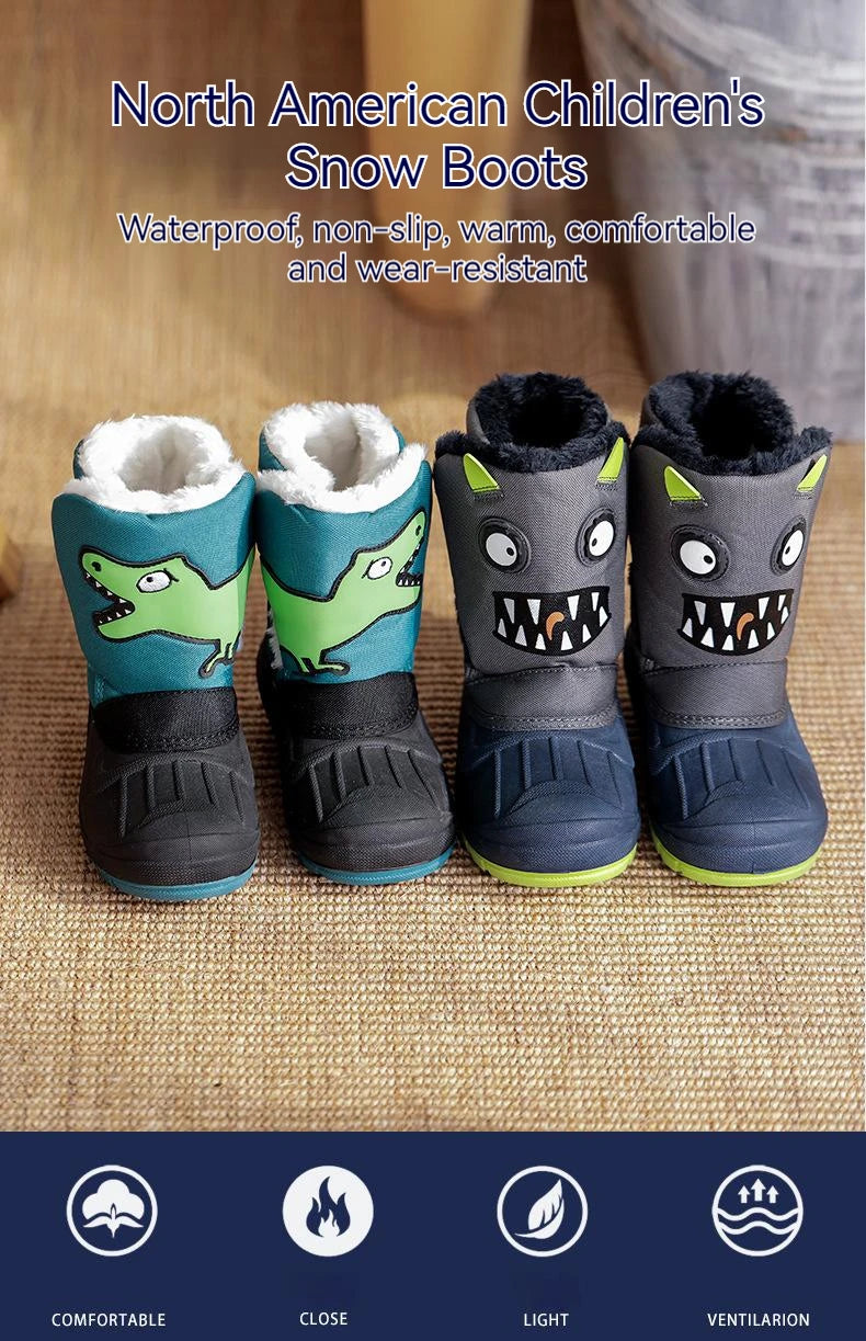 Girls Unicorn Snow Boots Waterproof Slip Resistant Cold Weather Shoes Brand Boy Girls Rubber Boots for Kids Fashion Sneakers
