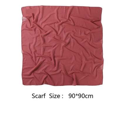 90*90cm Square Chiffon Hijab Scarf Women Solid Color Muslim Soft Head Scarf Islamic Shawls and Wraps Headband Musulman Scarves