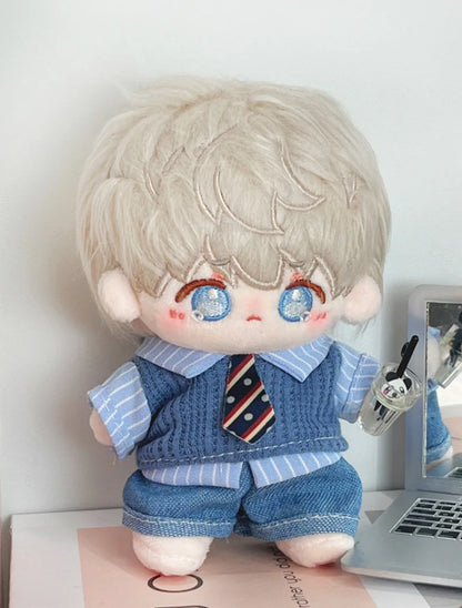 10cm Doll Clothes Blue Brown Changing Dress Game Doll Blouse Pants Suit Photo Prop Playing House Mini Shirt Necktie Pants Toy