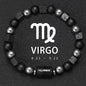 12 Constellation Zodiac Bracele Signs Beads Couples Bracelet Square Volcanic Stone Elastic Charm Bracelet for Women Men Gift