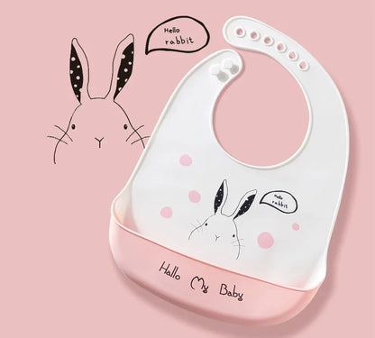 Soft Silicone Baby Bibs Boys Girls Stuff Waterproof Bib Feeding Infant Newborn Cartoon Aprons Toddlers Bibs Burp Cloths Bandana
