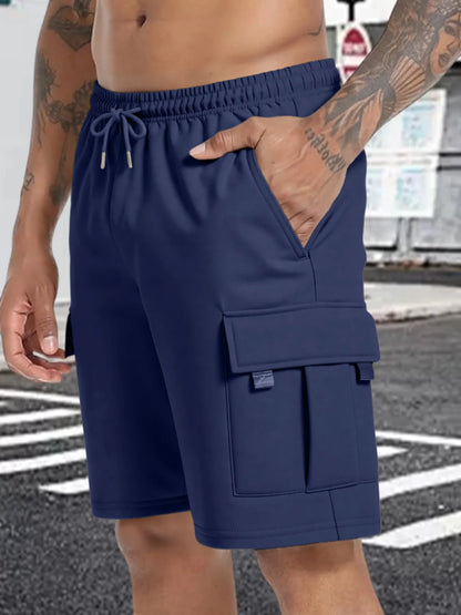 Summer Men's Sport Shorts Male Breathable Loose Multi-pockets Cargo Shorts Outdoor Jogging Fitness Casual Drawstring Mens Shorts