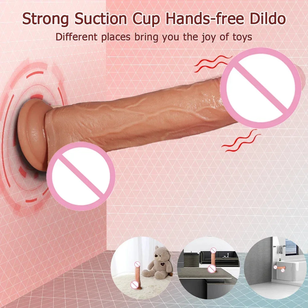 Telescopic Female Vibrator Dildo with Remote APP Control Heating Realistic Large Penis Massager Masturbator Sex Toy for Women