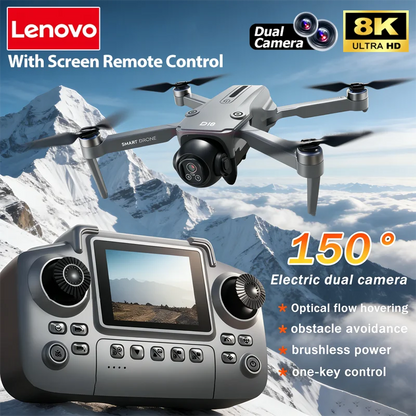 Lenovo D18 Drone 8K HD Dual Camera Aerial Intelligent Obstacle Avoidance Brushless Motor WIFI GPS Return Large Screen RC Drone