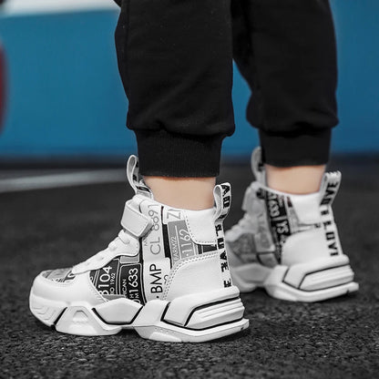 Children Shoes Boy Sneakers Fashion Print Luxury Designer High Top Sneakers Kids Tenis Shoes Boy Sports Casual