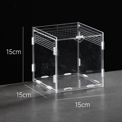 Durable Acrylic Reptile Habitat Anti-Escape Multiple Size Spider Feeding Case Clear Arboreal Lizard Breeding Box for Chameleon