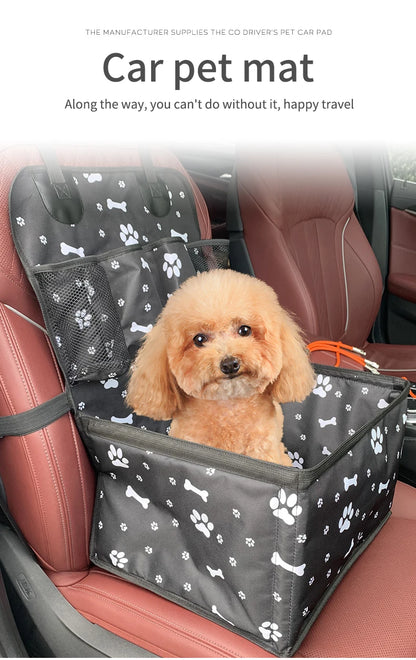 Dog Car Seat with Storage Pockets,Travel Dog Car Seat Cover Folding Hammock Dog Car Seat Basket for Small Medium Dogs