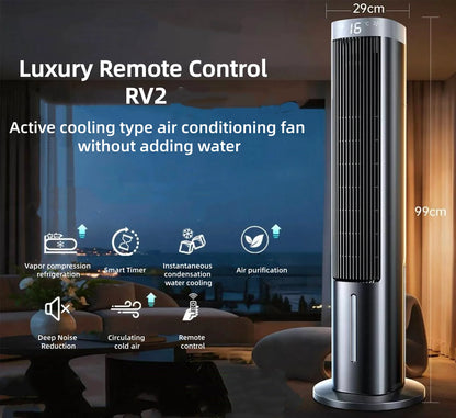 Portable Air Conditioner Fan, Personal Evaporative Cooler with Water Tank & Ice Pack, Quiet 3-Speed Tower Cooling Fan Mobile