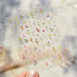 White Flower Petal Cherry Blossom Peach Blossom Falling Petal Floral Gradient 5D Self Adhesive Nail Art Sticker Manicure Decals